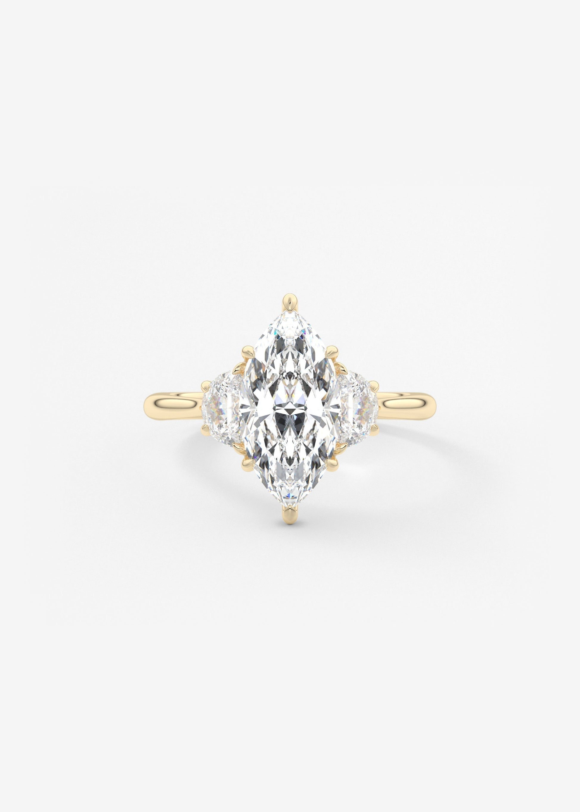Marquise Three Stone Lab Grown Diamond Engagement Ring