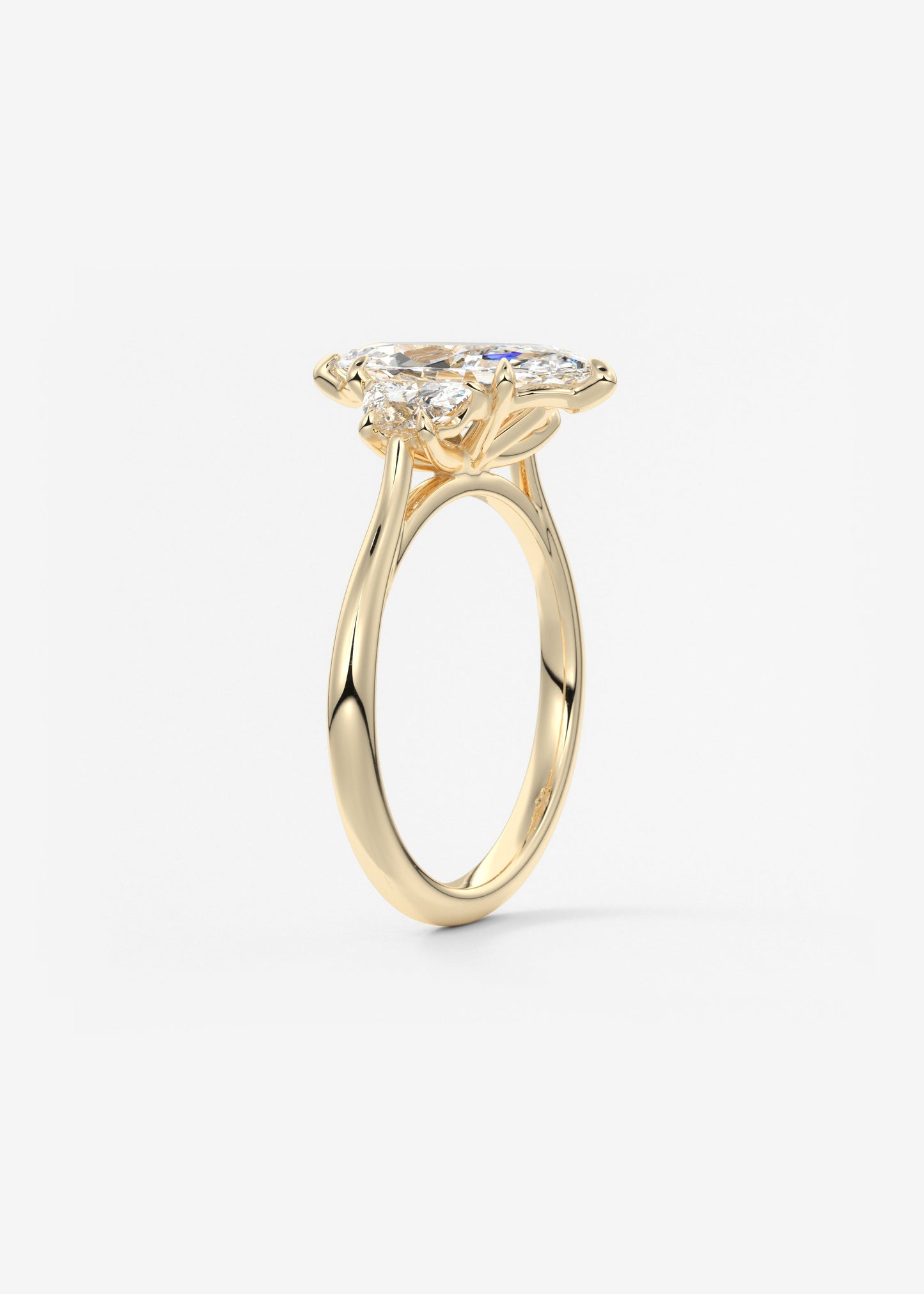 Marquise Three Stone Lab Grown Diamond Engagement Ring
