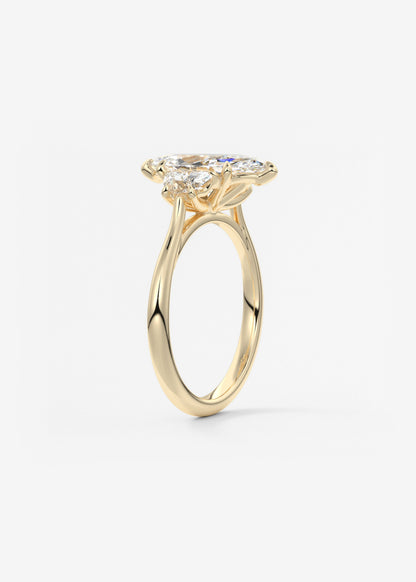 Marquise Three Stone Lab Grown Diamond Engagement Ring