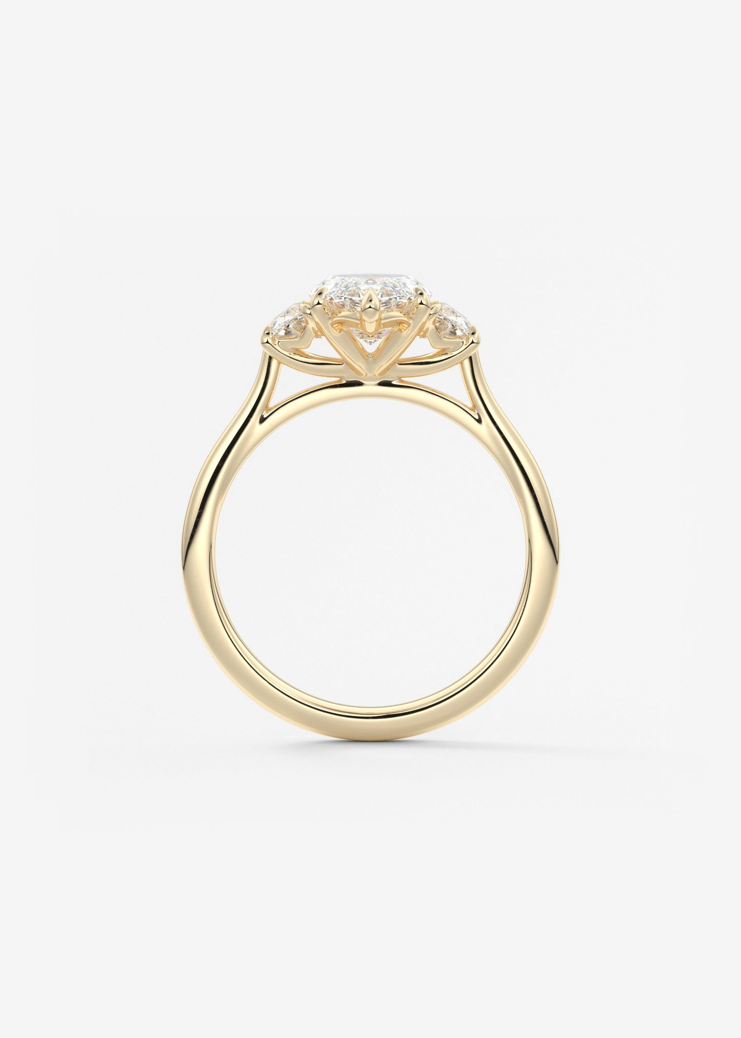 Marquise Three Stone Lab Grown Diamond Engagement Ring