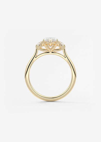 Marquise Three Stone Lab Grown Diamond Engagement Ring