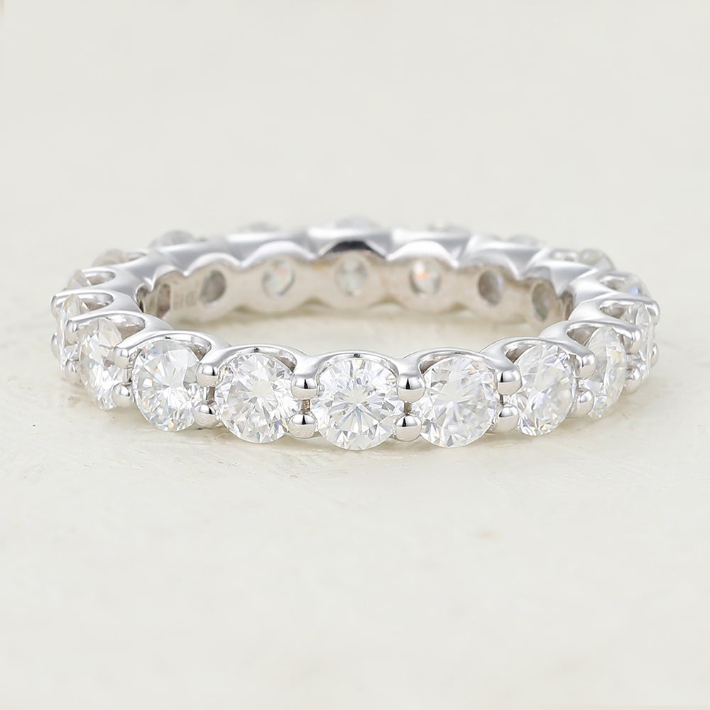 1.80 CT Round Shaped Moissanite Full Eternity Wedding Band 1