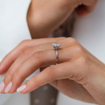 Cushion Hidden Halo Lab Grown Diamond Engagement Ring