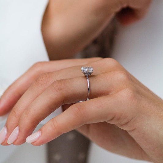 Cushion Hidden Halo Lab Grown Diamond Engagement Ring