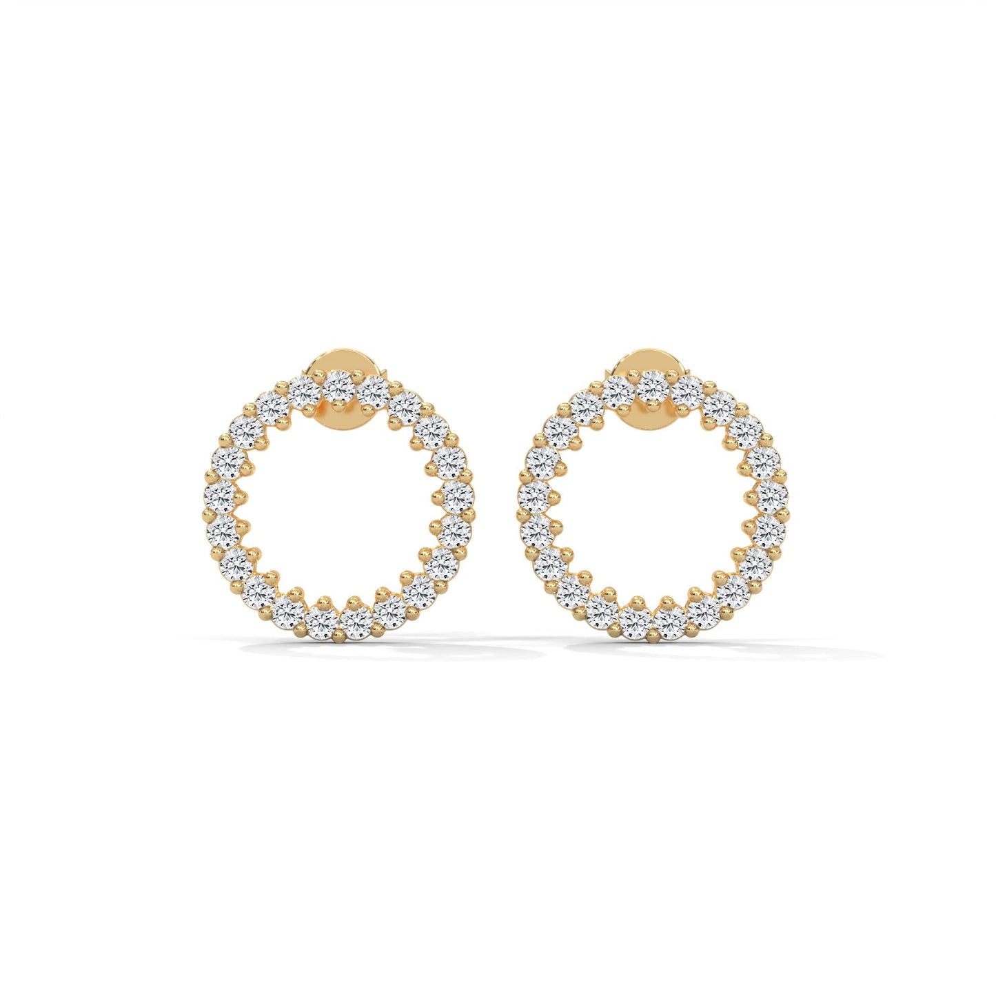 1.2 TCW Round Cut Moissanite Huggies Earrings