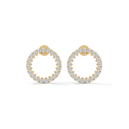 1.2 TCW Round Cut Moissanite Huggies Earrings