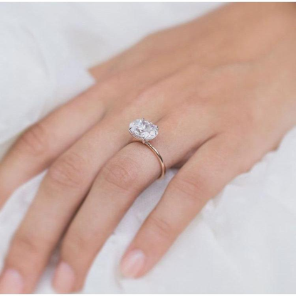 East West Oval Solitaire Lab Grown Diamond Engagement Ring