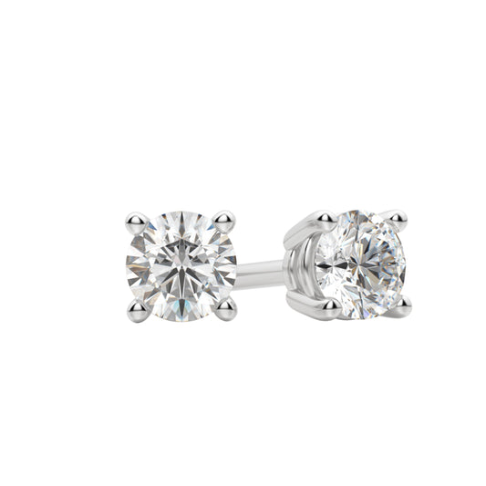 0.50 TCW-1.0 TCW Round Cut Moissanite Solitaire Stud Earrings 1