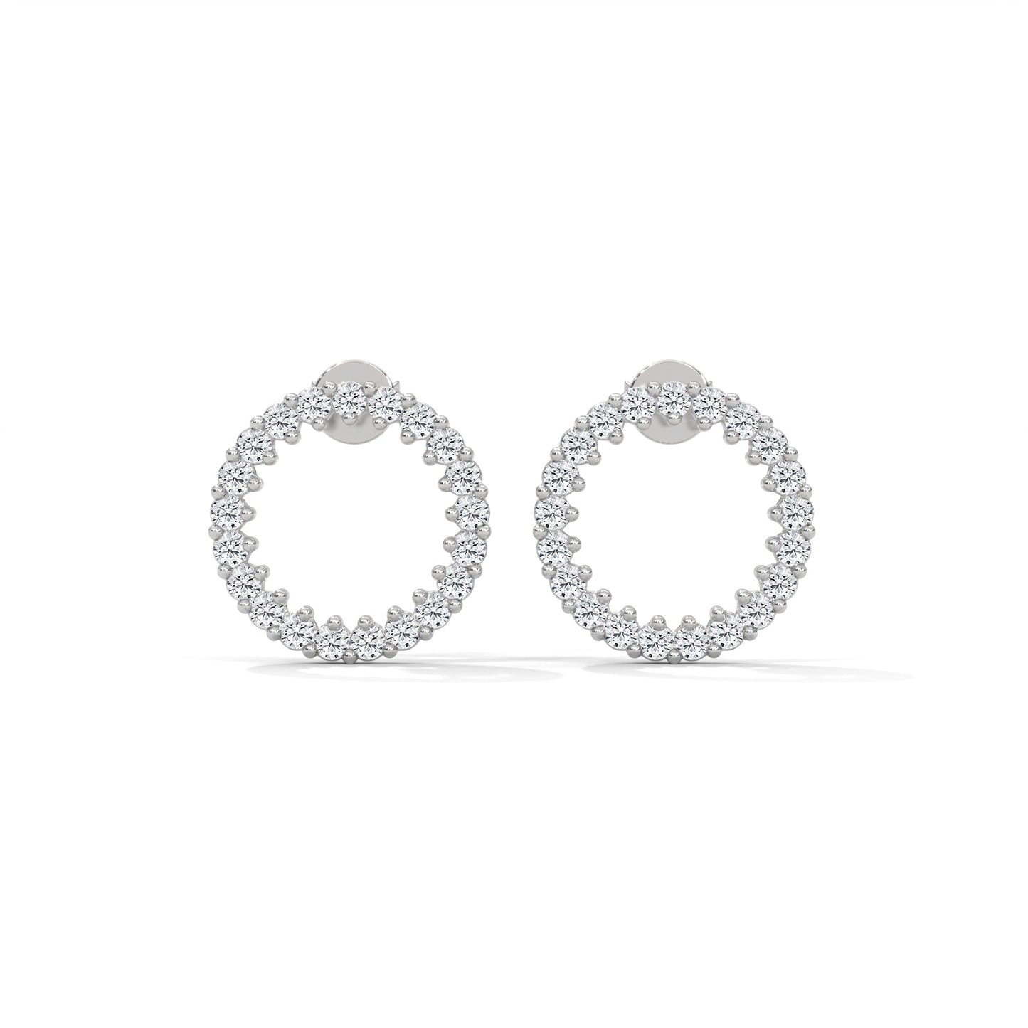 1.2 TCW Round Cut Moissanite Huggies Earrings