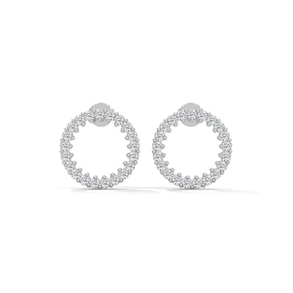 1.2 TCW Round Cut Moissanite Huggies Earrings