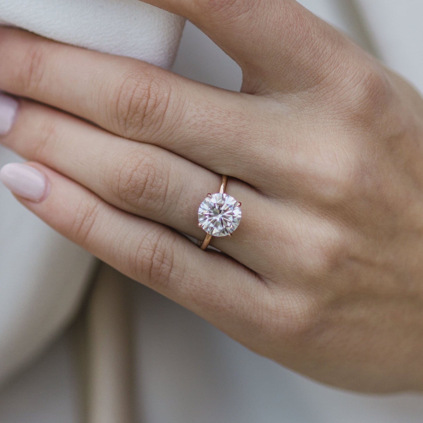 Round Solitaire Lab Grown Diamond Engagement Ring