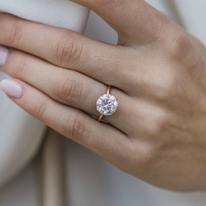 Round Solitaire Lab Grown Diamond Engagement Ring
