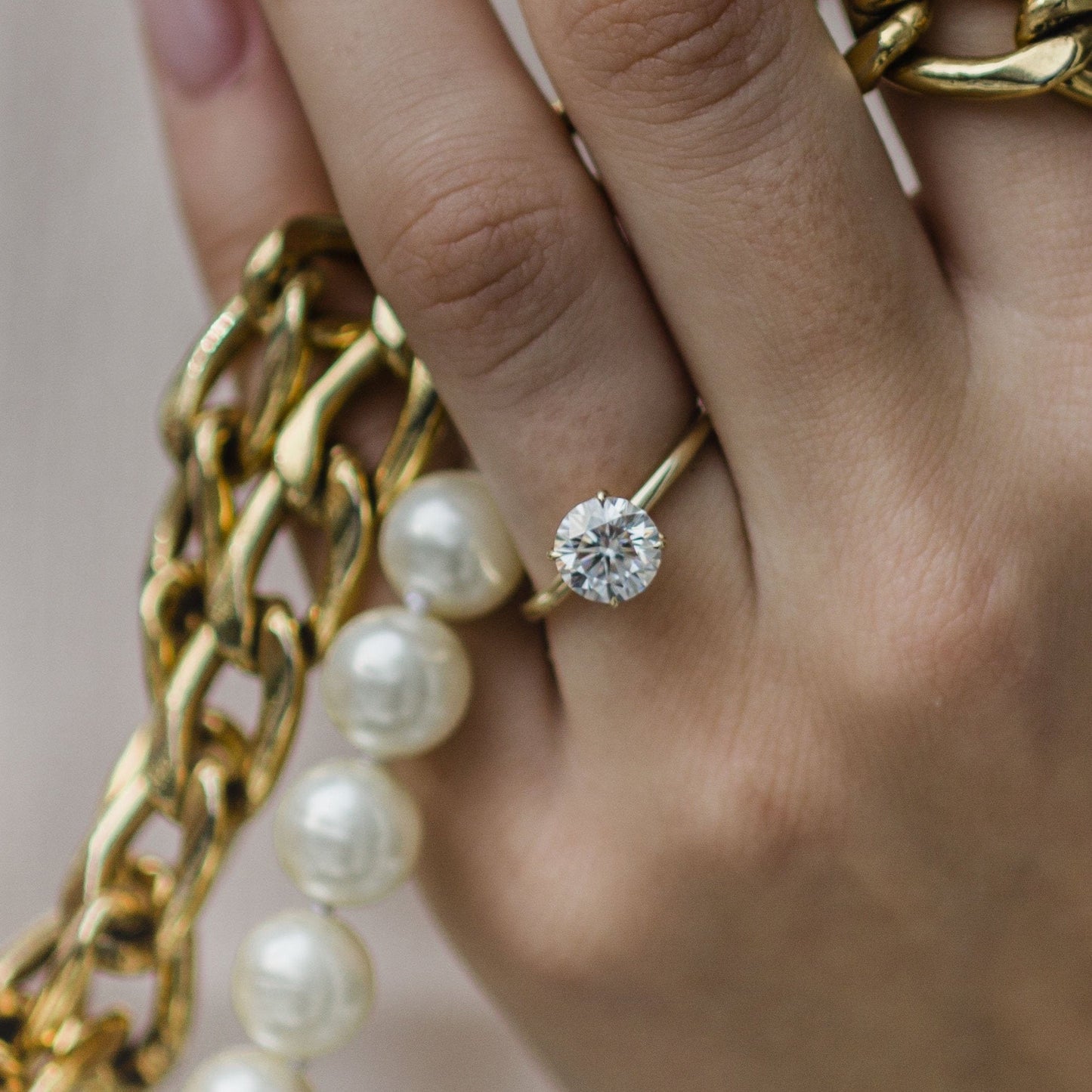 Round Solitaire Lab Grown Diamond Engagement Ring