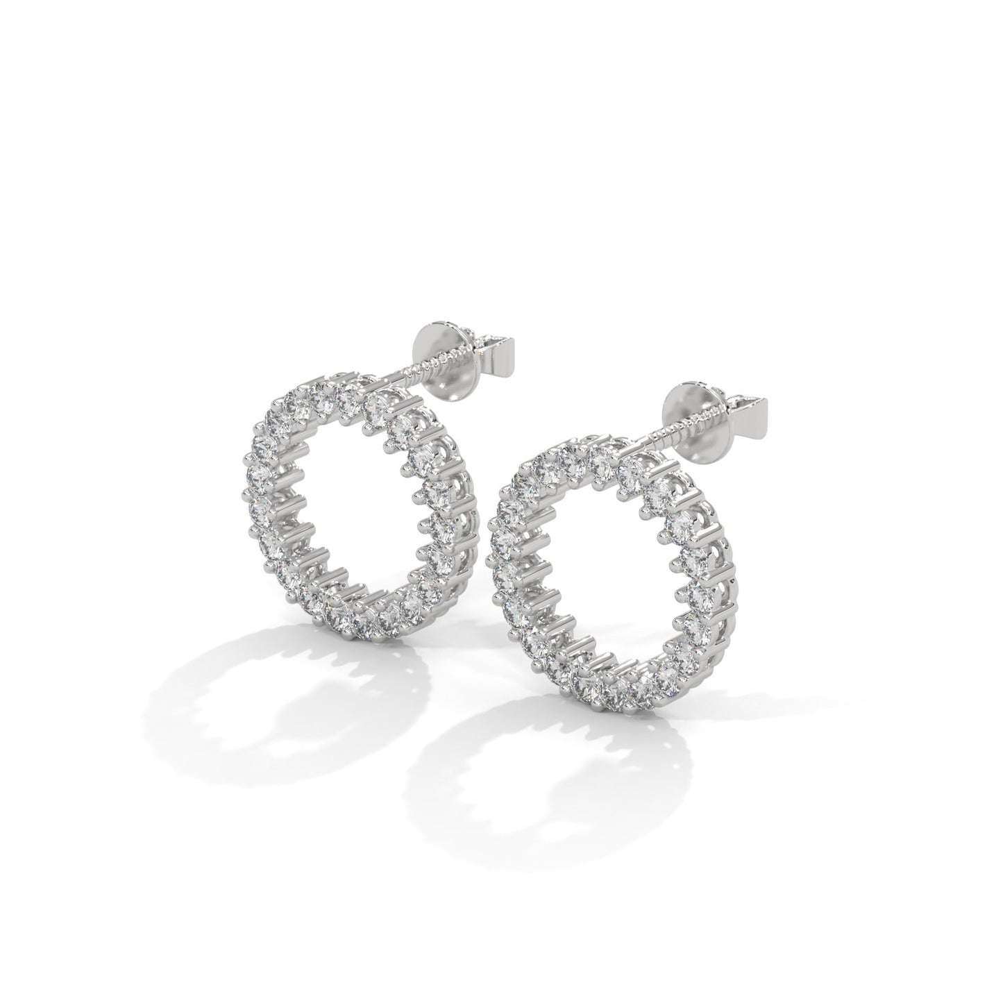 1.2 TCW Round Cut Moissanite Huggies Earrings