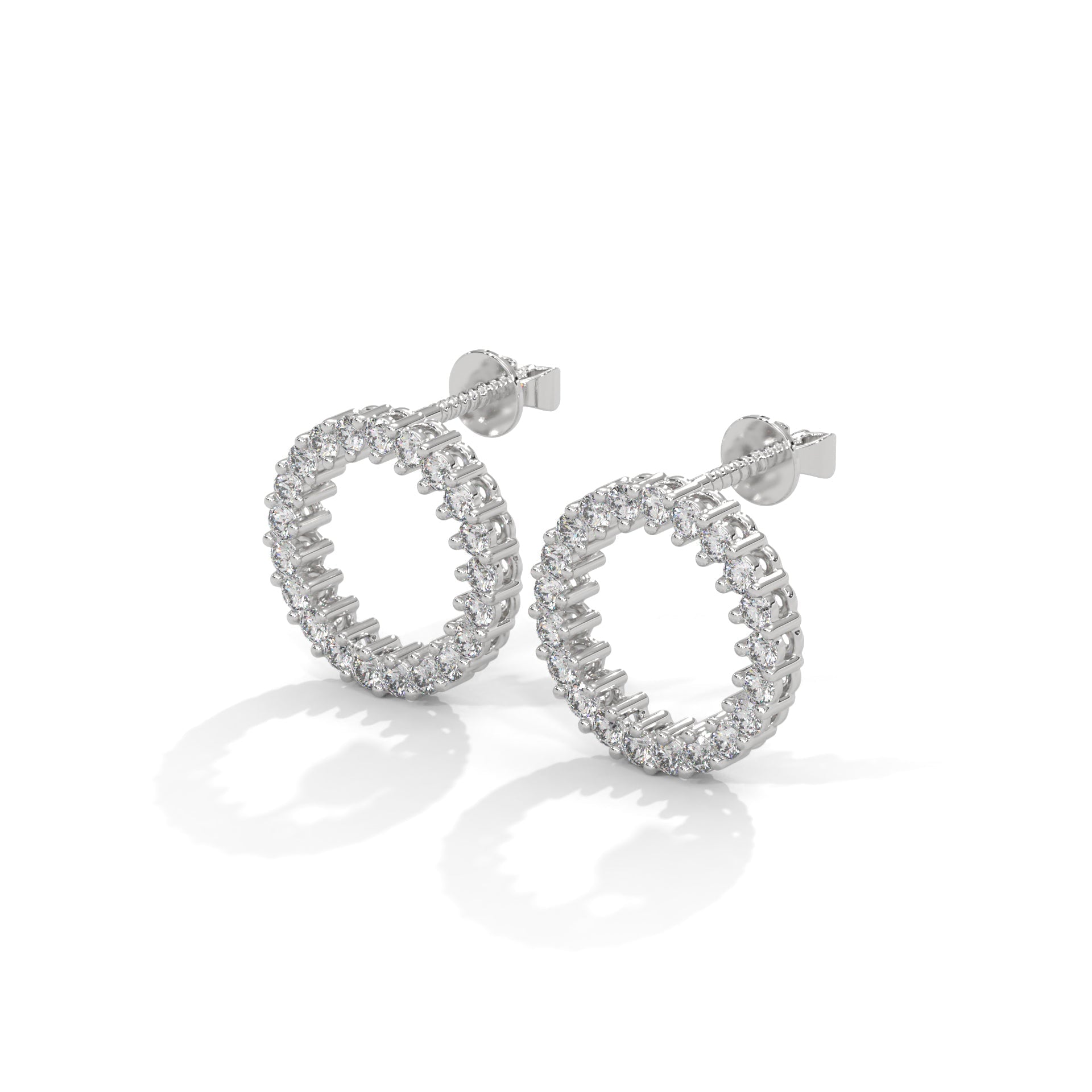 1.2 TCW Round Cut Moissanite Huggies Earrings