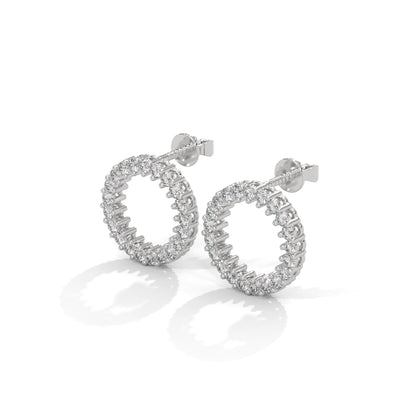 1.2 TCW Round Cut Moissanite Huggies Earrings