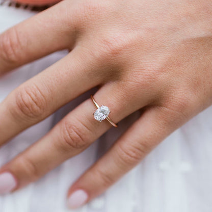 Oval Hidden Halo Lab Grown Diamond Engagement Ring