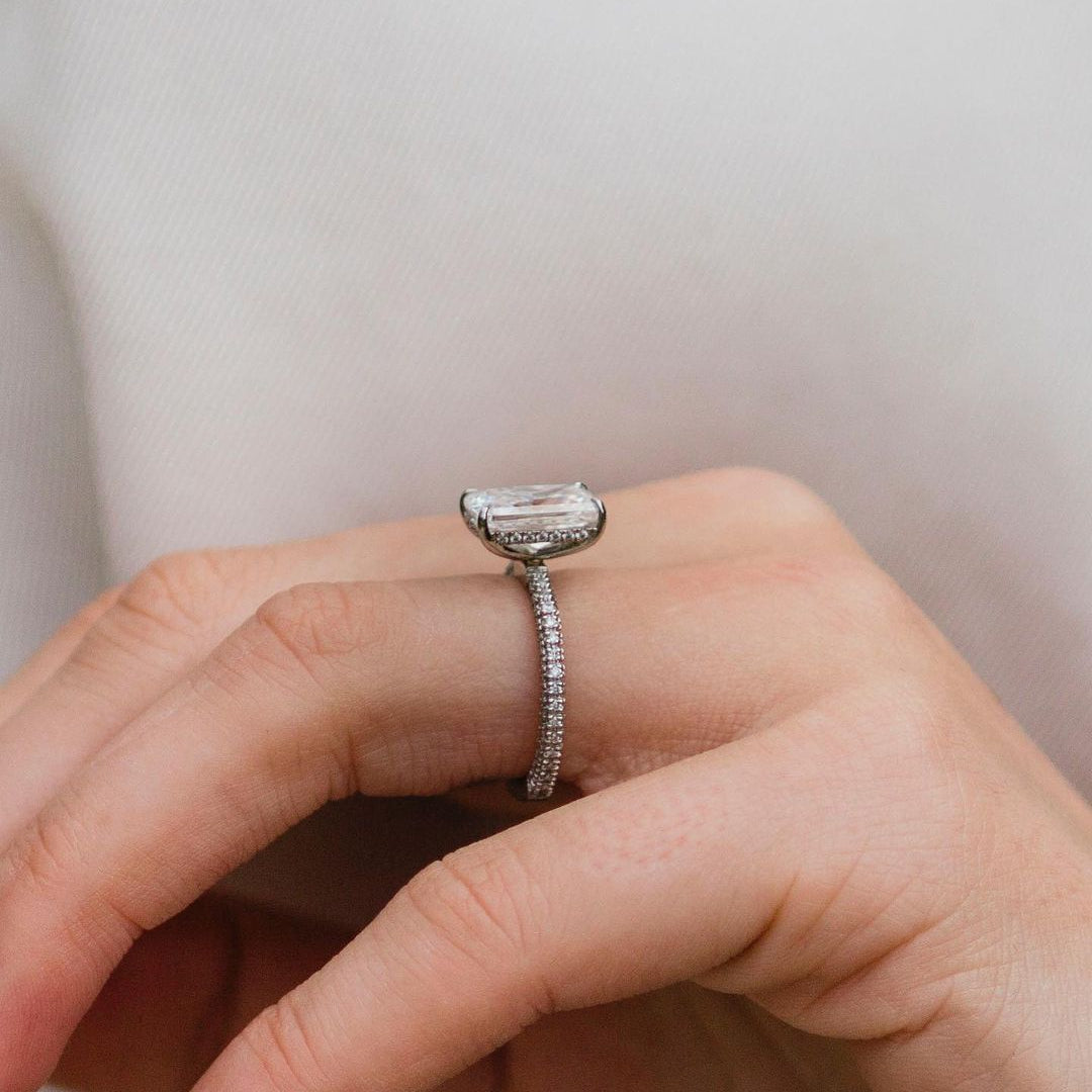 Radiant Pave Lab Grown Diamond Engagement Ring