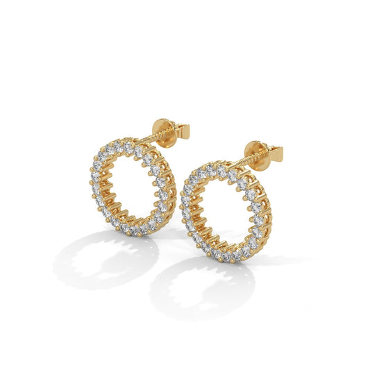 1.2 TCW Round Cut Moissanite Huggies Earrings