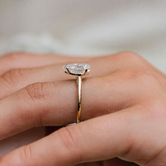 Pear Solitaire Lab Grown Diamond Engagement Ring