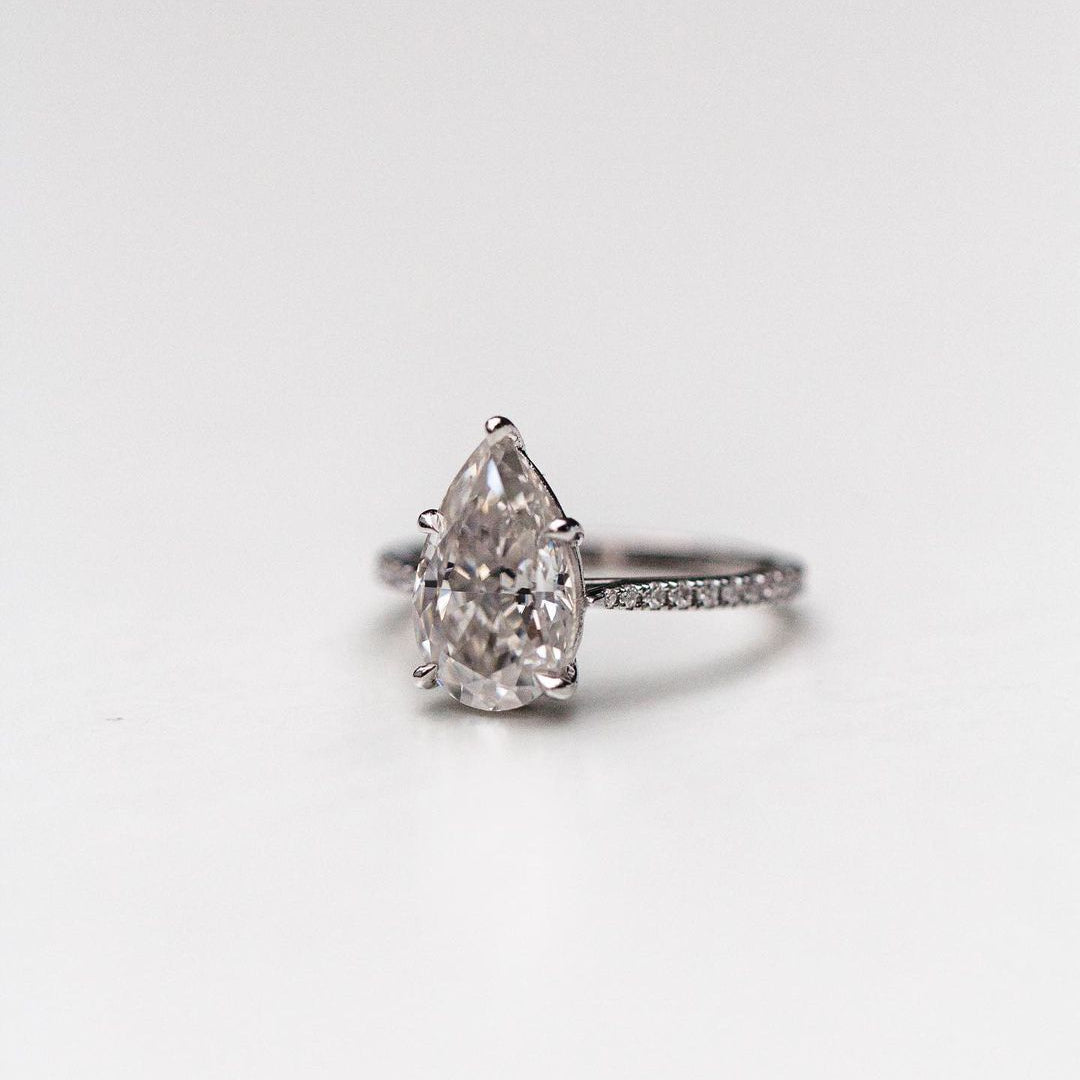Pear Pave Lab Grown Diamond Engagement Ring