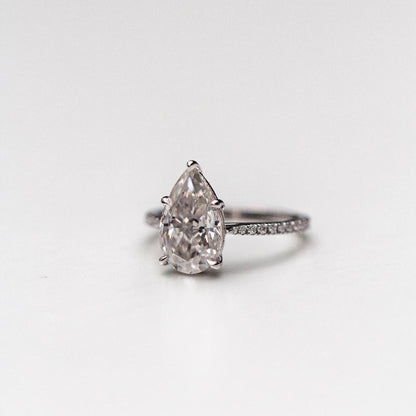 Pear Pave Lab Grown Diamond Engagement Ring