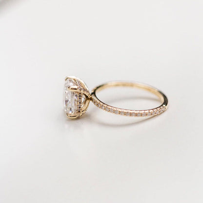 Cushion Pave Lab Grown Diamond Engagement Ring