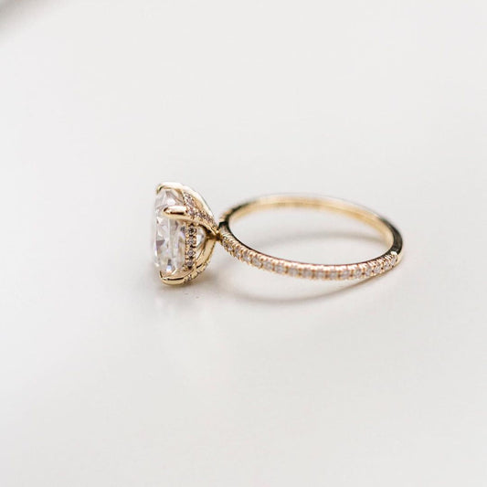 Cushion Pave Lab Grown Diamond Engagement Ring