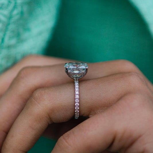 Cushion Pave Lab Grown Diamond Engagement Ring