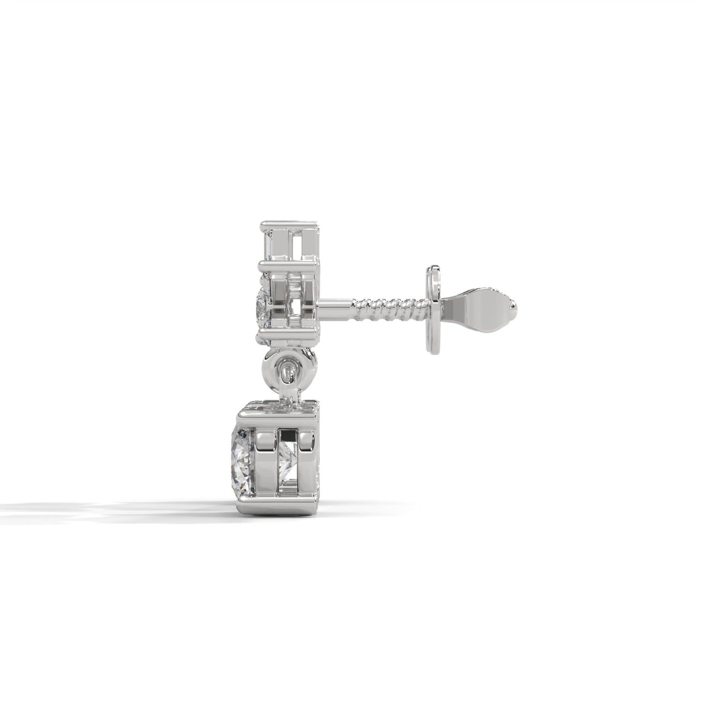 1 TCW Round & Baguette Cut Moissanite Huggies Earrings