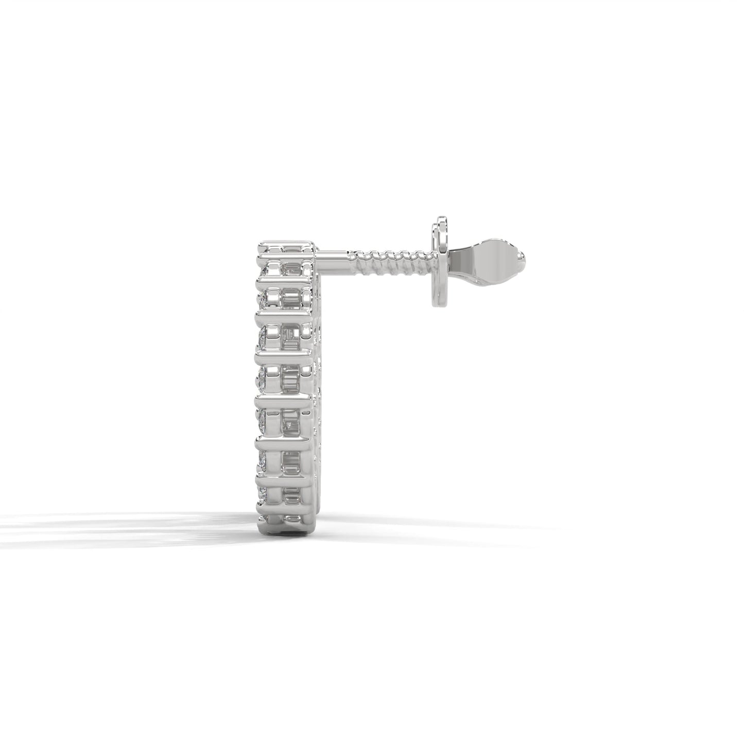 1.2 TCW Round Cut Moissanite Huggies Earrings