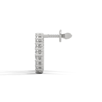 1.2 TCW Round Cut Moissanite Huggies Earrings