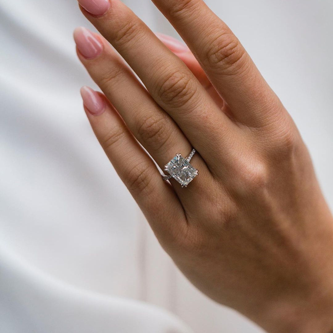 Radiant Pave Lab Grown Diamond Engagement Ring