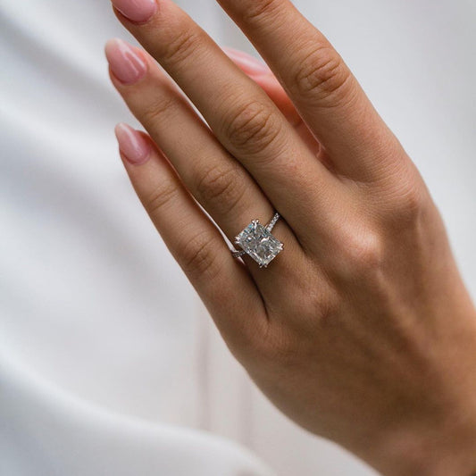 Radiant Pave Lab Grown Diamond Engagement Ring