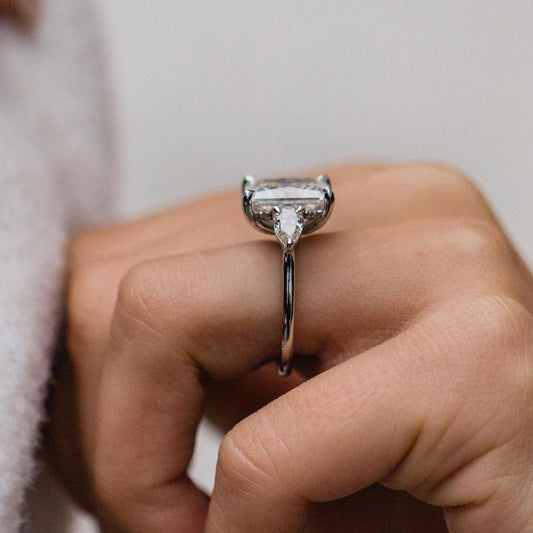 Radiant Three Stone Lab Grown Diamond Engagement Ring