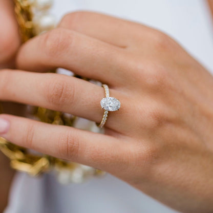 Oval Pave Lab Grown Diamond Engagement Ring