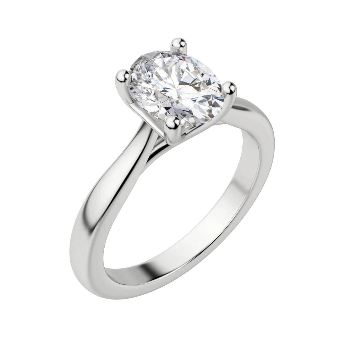 1.33 CT Oval Cut Solitaire Moissanite Engagement Ring 4