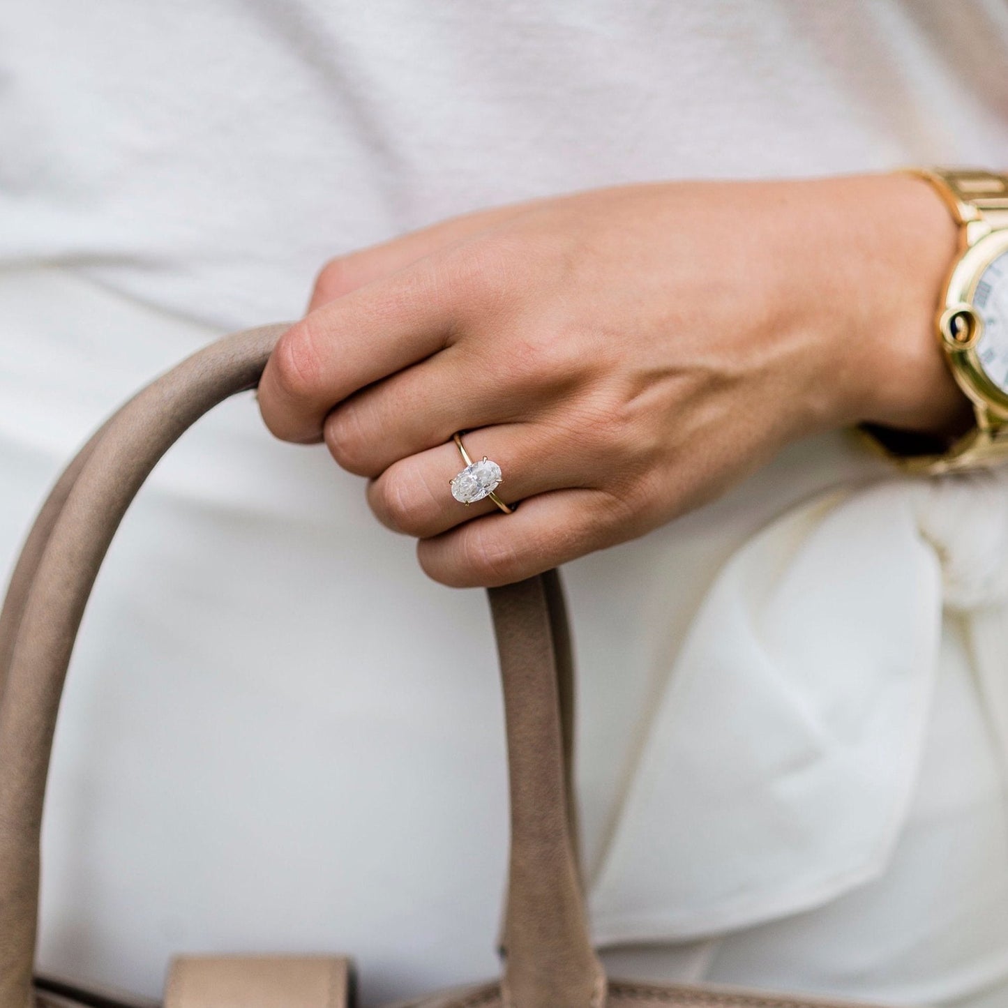 Oval Solitaire Lab Grown Diamond Engagement Ring