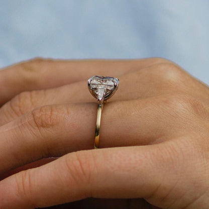 Cushion Three Stone Lab Grown Diamond Engagement Ring