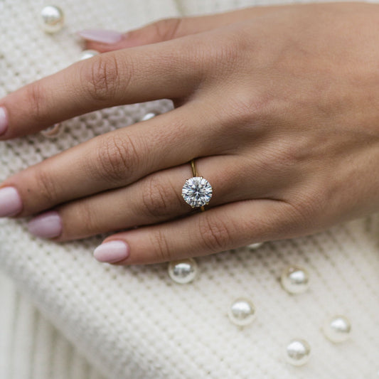Round Solitaire Lab Grown Diamond Engagement Ring