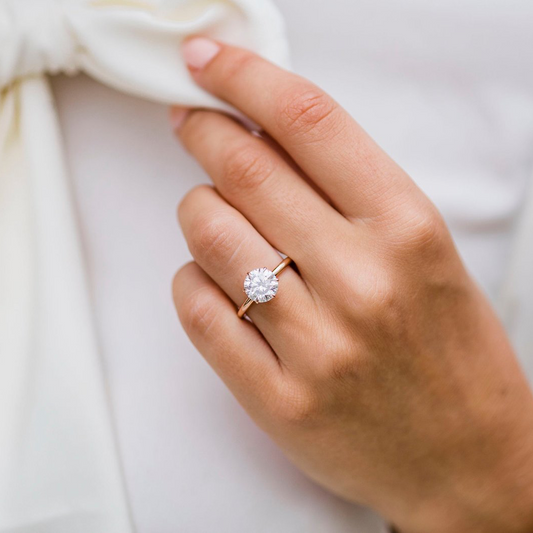 Round Solitaire Lab Grown Diamond Engagement Ring