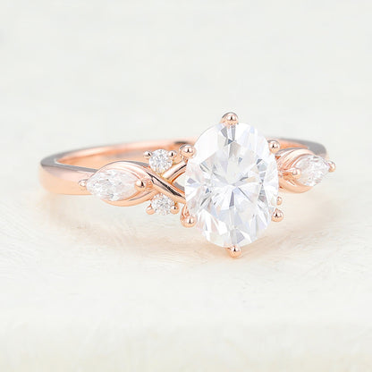 Oval Cluster Lab-Grown Diamond Engagement Ring