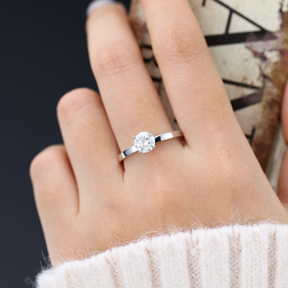 Round Solitaire Lab-Grown Diamond Engagement Ring