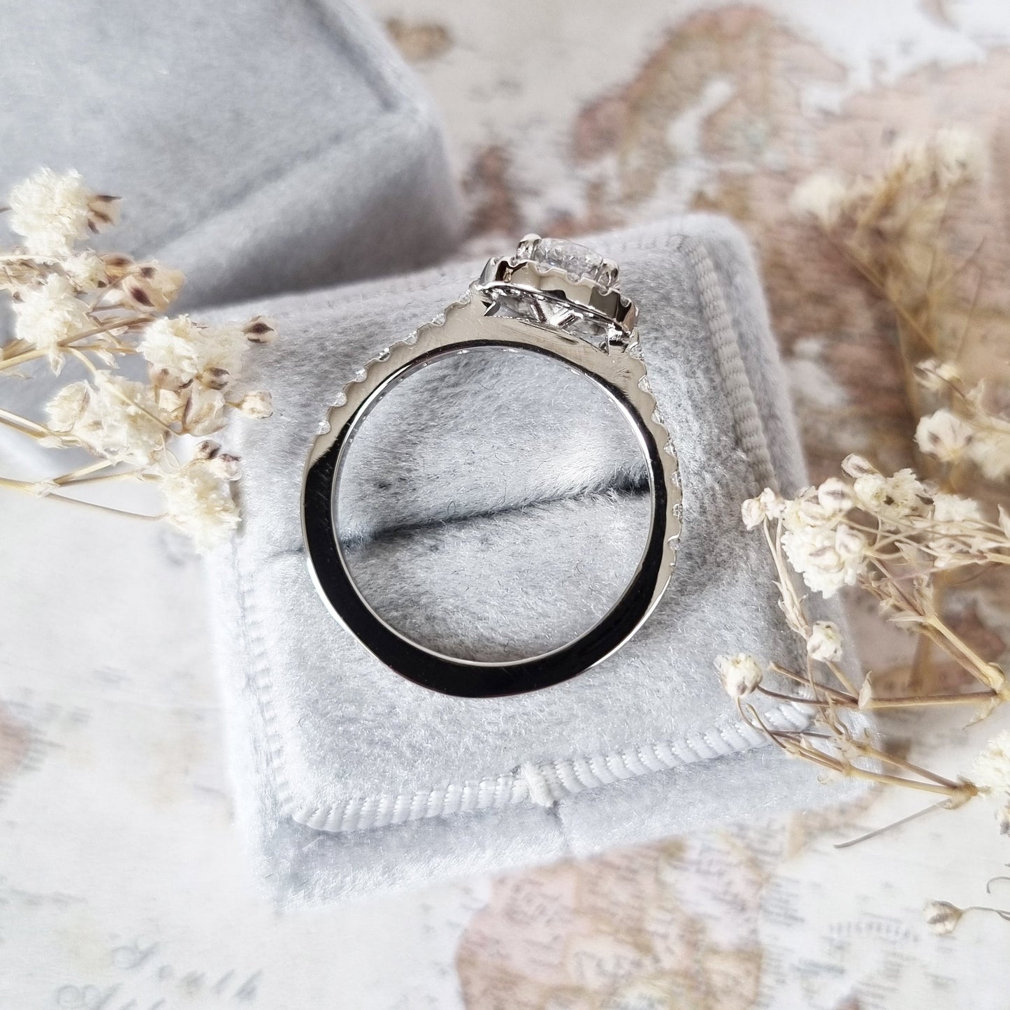 Round Halo & Pave Lab Grown Diamond Engagement Ring