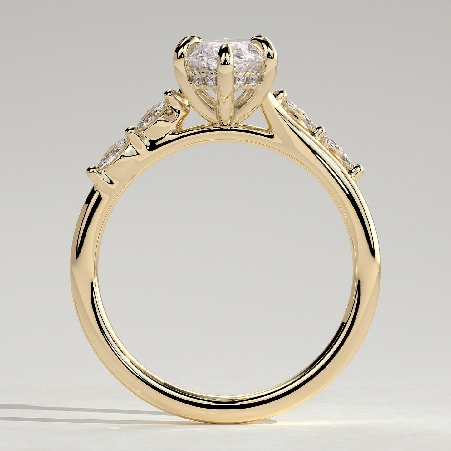 2 CT Marquise Pave Lab Grown Diamond Engagement Ring