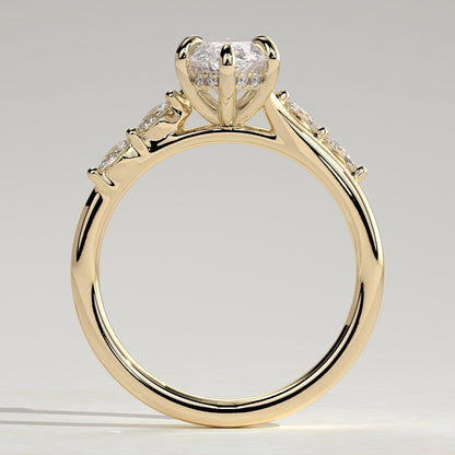 2 CT Marquise Pave Lab Grown Diamond Engagement Ring