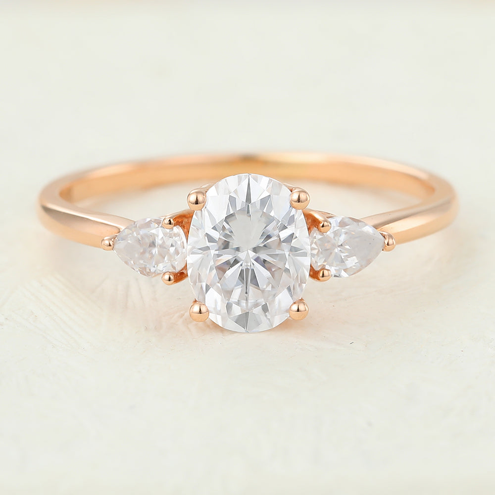 Oval Three Stone Lab-Grown Diamond Engagement Ring