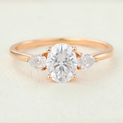 Oval Three Stone Lab-Grown Diamond Engagement Ring