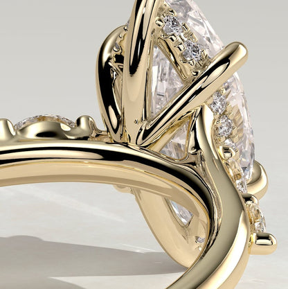 2 CT Marquise Pave Lab Grown Diamond Engagement Ring