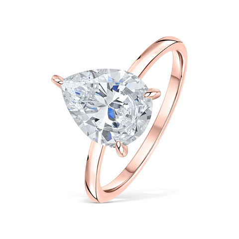 1.33 CT Pear Solitaire Moissanite Engagement Ring With Hidden Halo Setting 10